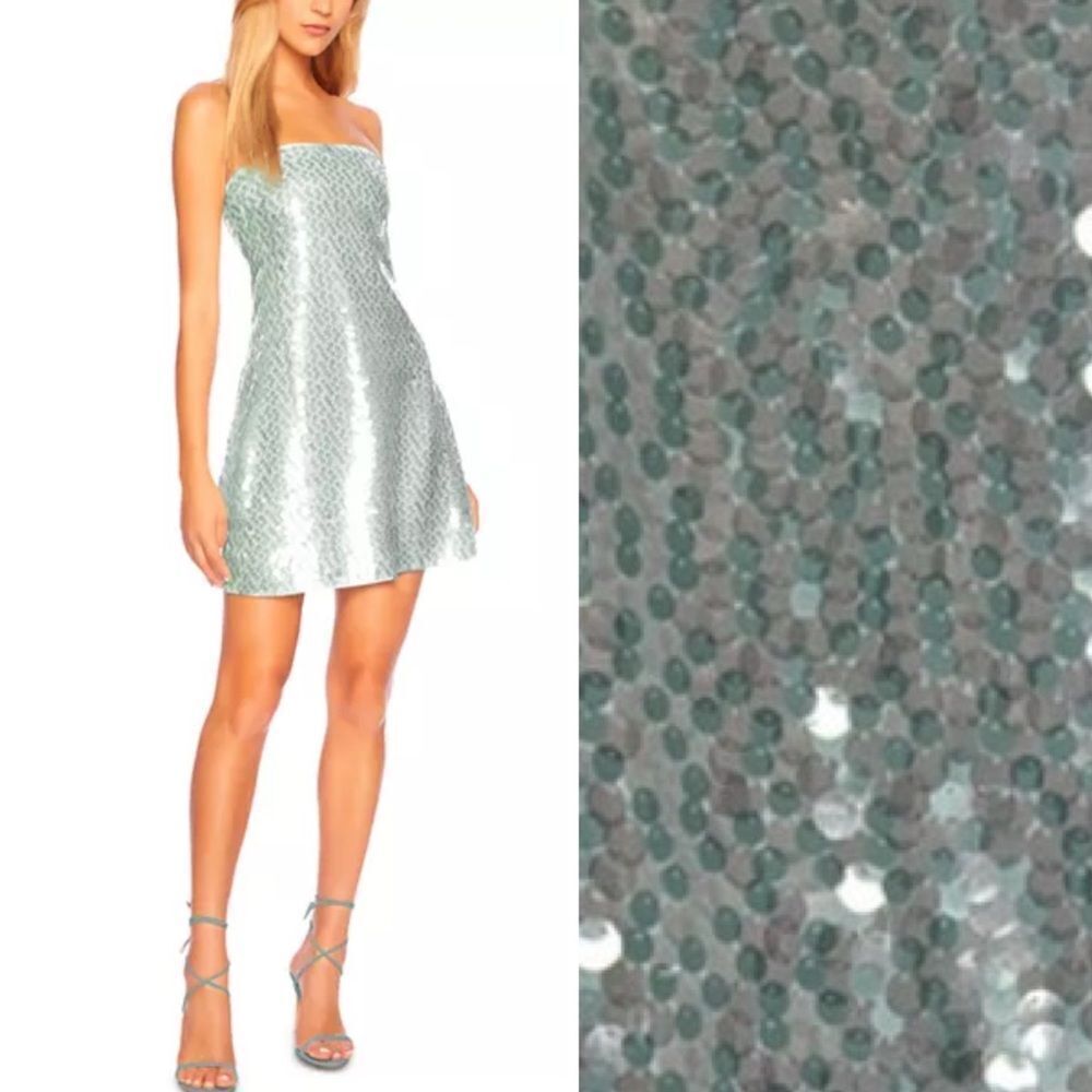 NWT Susana Monaco Dot Sequin Tube Dress XL in Celadon